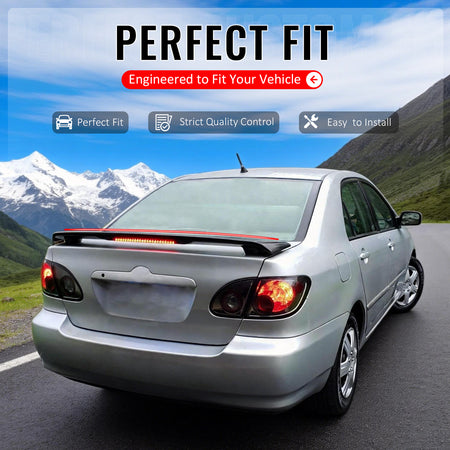 Fits 2003-2008 Toyota Corolla Trunk Spoiler OE Style Gloss Black ABS