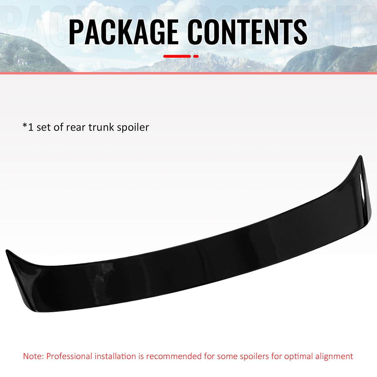 Fits 03-08 Toyota Corolla Sedan OE Style Trunk Spoiler W/LED Light Gloss Black