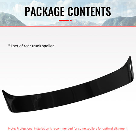 Fits 03-08 Toyota Corolla Sedan OE Style Trunk Spoiler W/LED Light Gloss Black