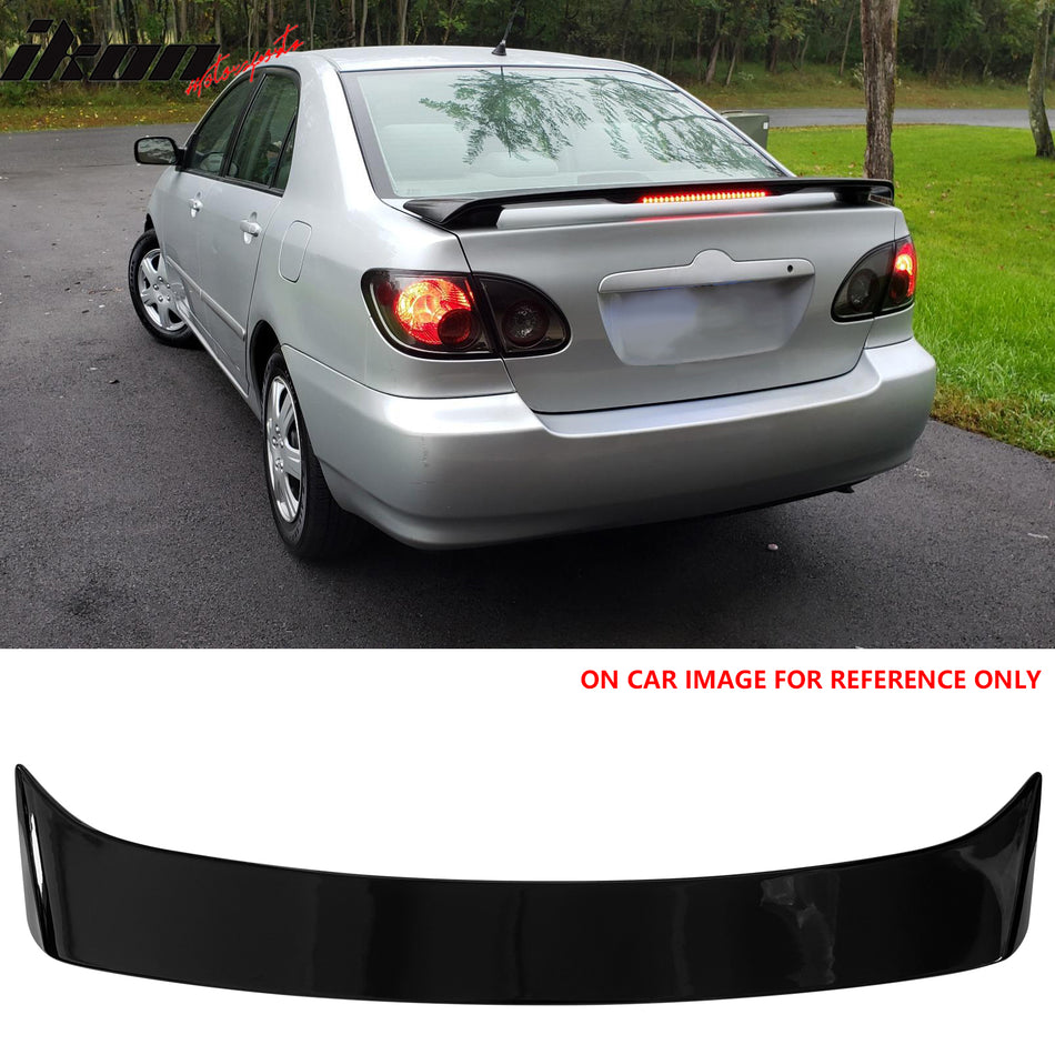 2003-2008 Toyota Corolla 9th Gen OE Style Gloss Black Trunk Spoiler W/LED