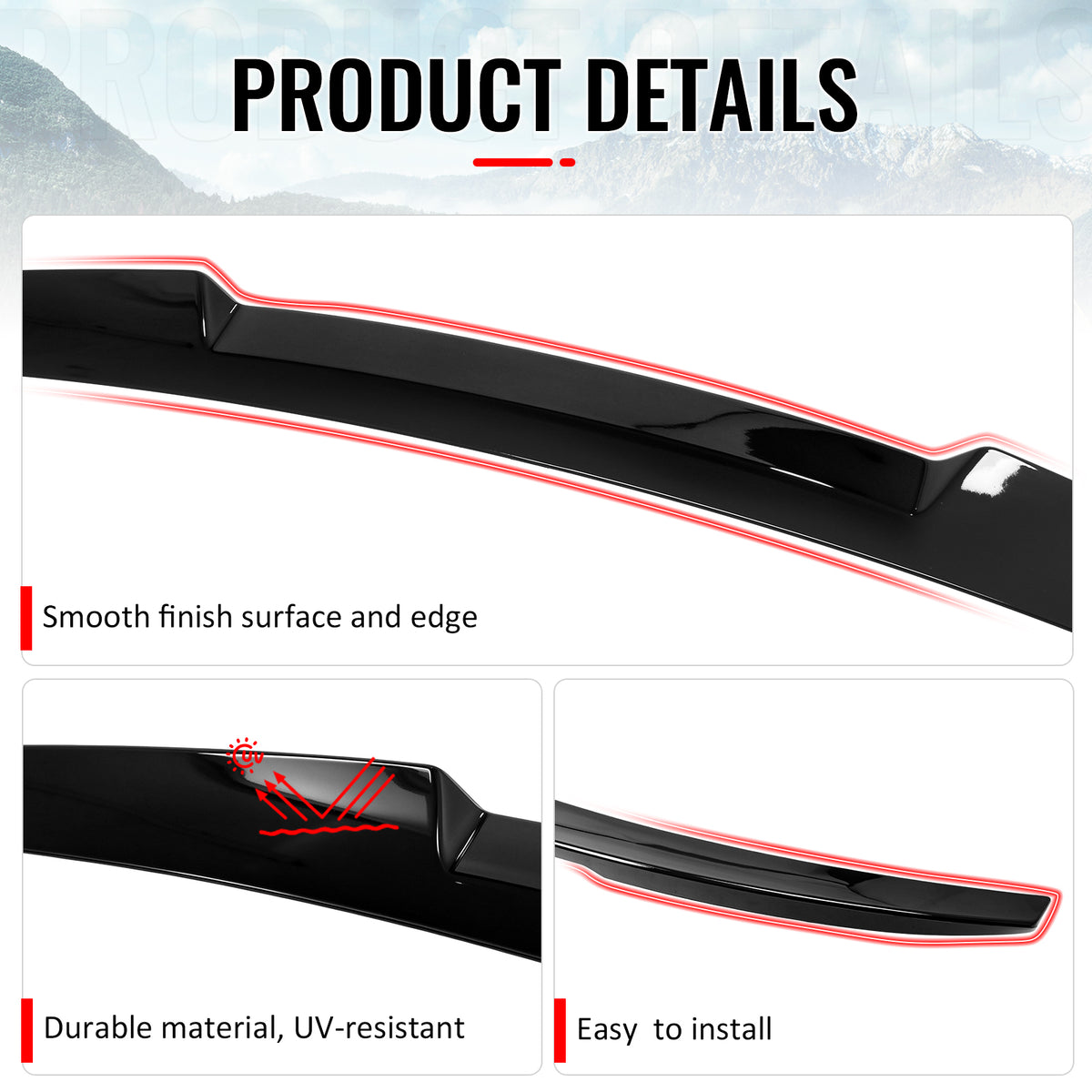 Fits 14-19 Toyota Corolla Sedan M4 Style Rear Trunk Spoiler Wing Gloss Black ABS