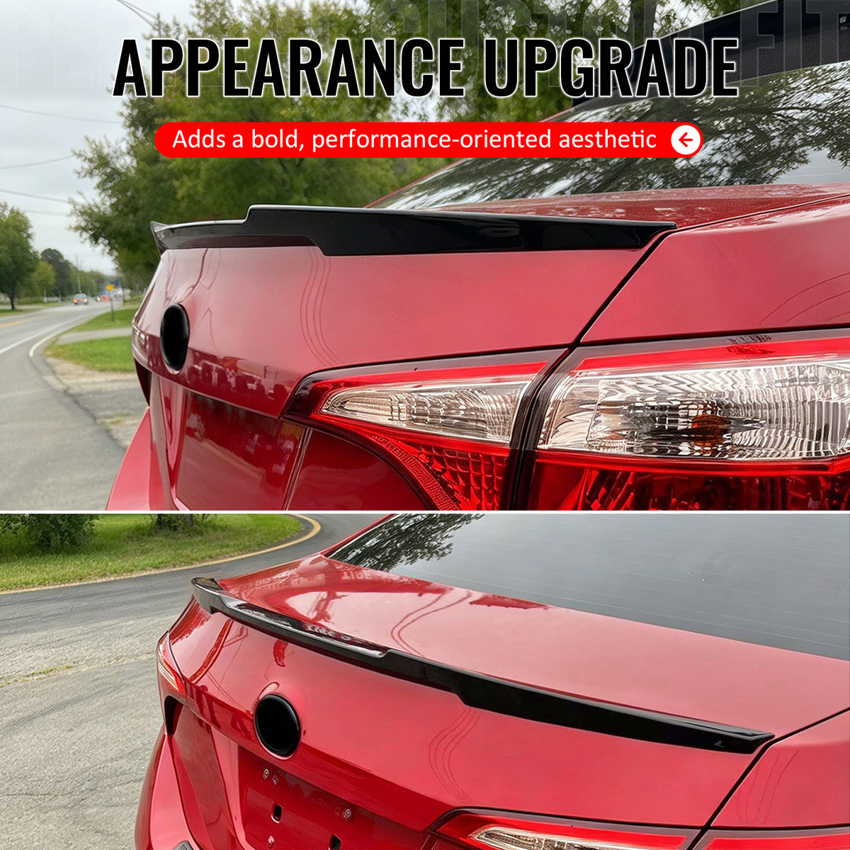 Fits 14-19 Toyota Corolla Sedan M4 Style Rear Trunk Spoiler Wing Gloss Black ABS