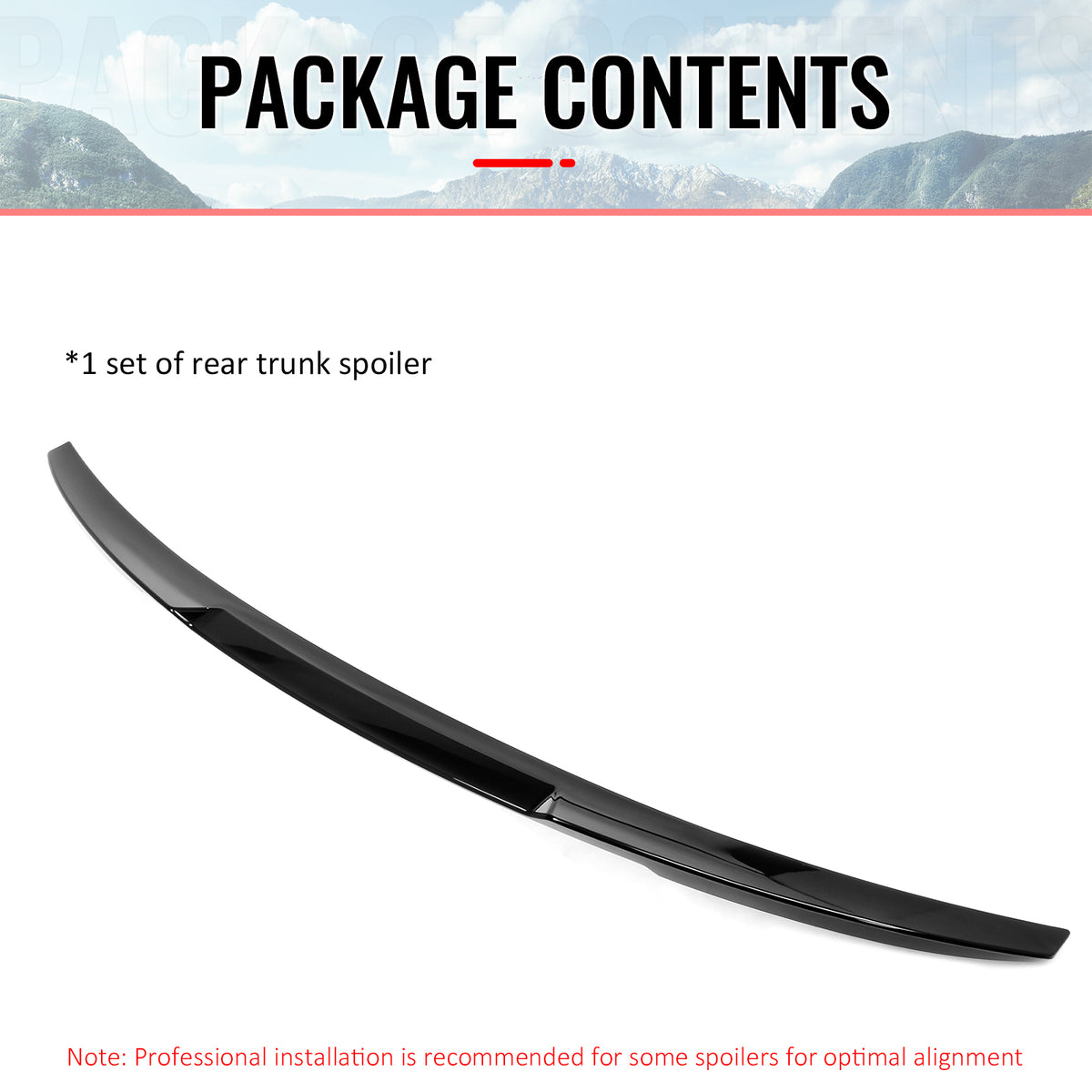 Fits 14-19 Toyota Corolla Sedan M4 Style Rear Trunk Spoiler Wing Gloss Black ABS