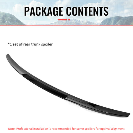 Fits 14-19 Toyota Corolla Sedan M4 Style Rear Trunk Spoiler Wing Gloss Black ABS
