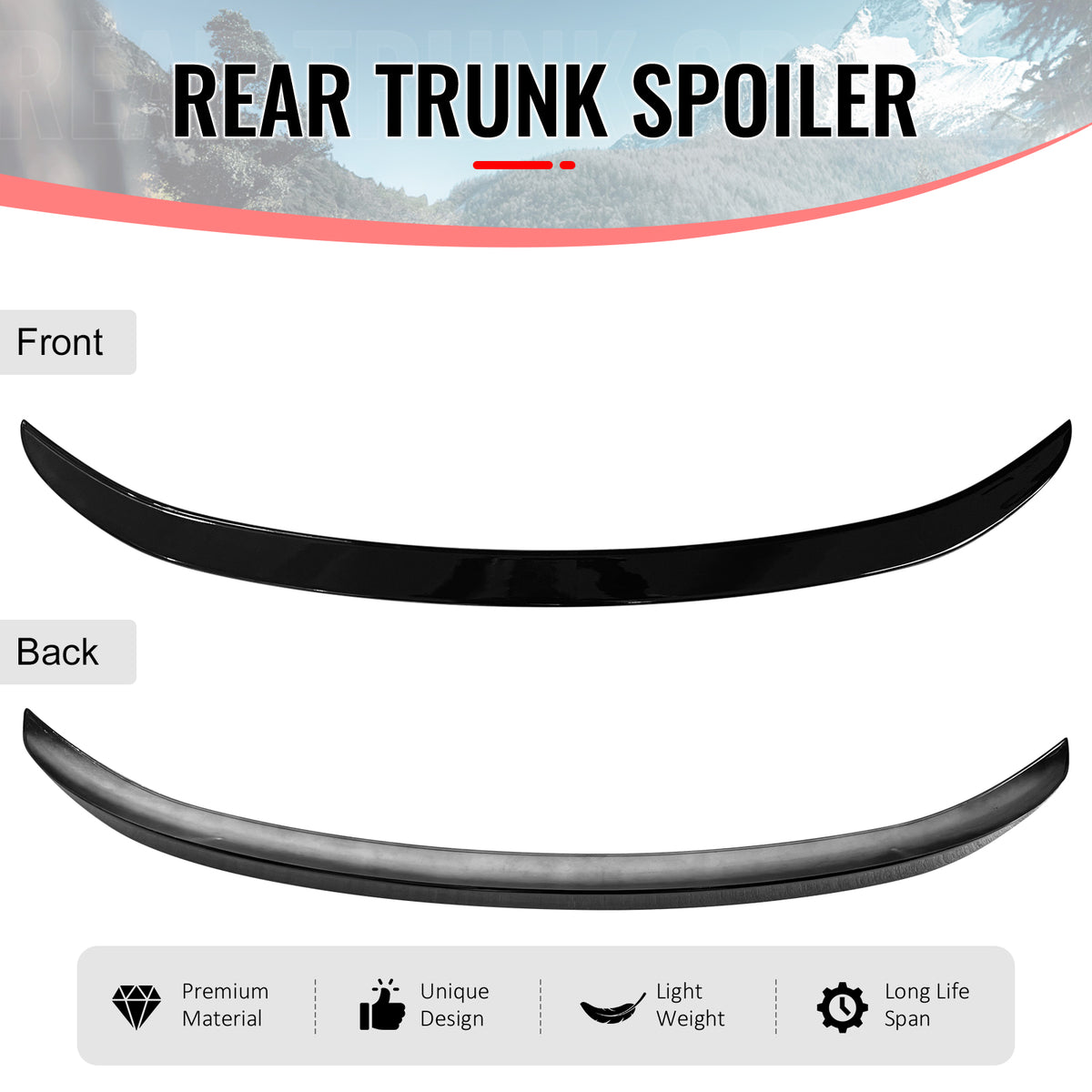 Fits 14-19 Toyota Corolla Sedan OE Style Rear Trunk Spoiler Wing Gloss Black ABS