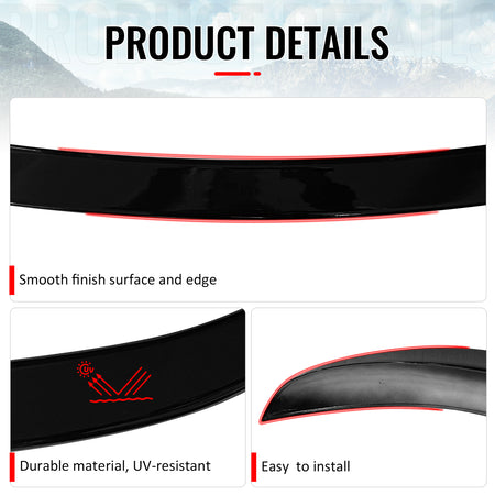 Fits 14-19 Toyota Corolla Sedan OE Style Rear Trunk Spoiler Wing Gloss Black ABS