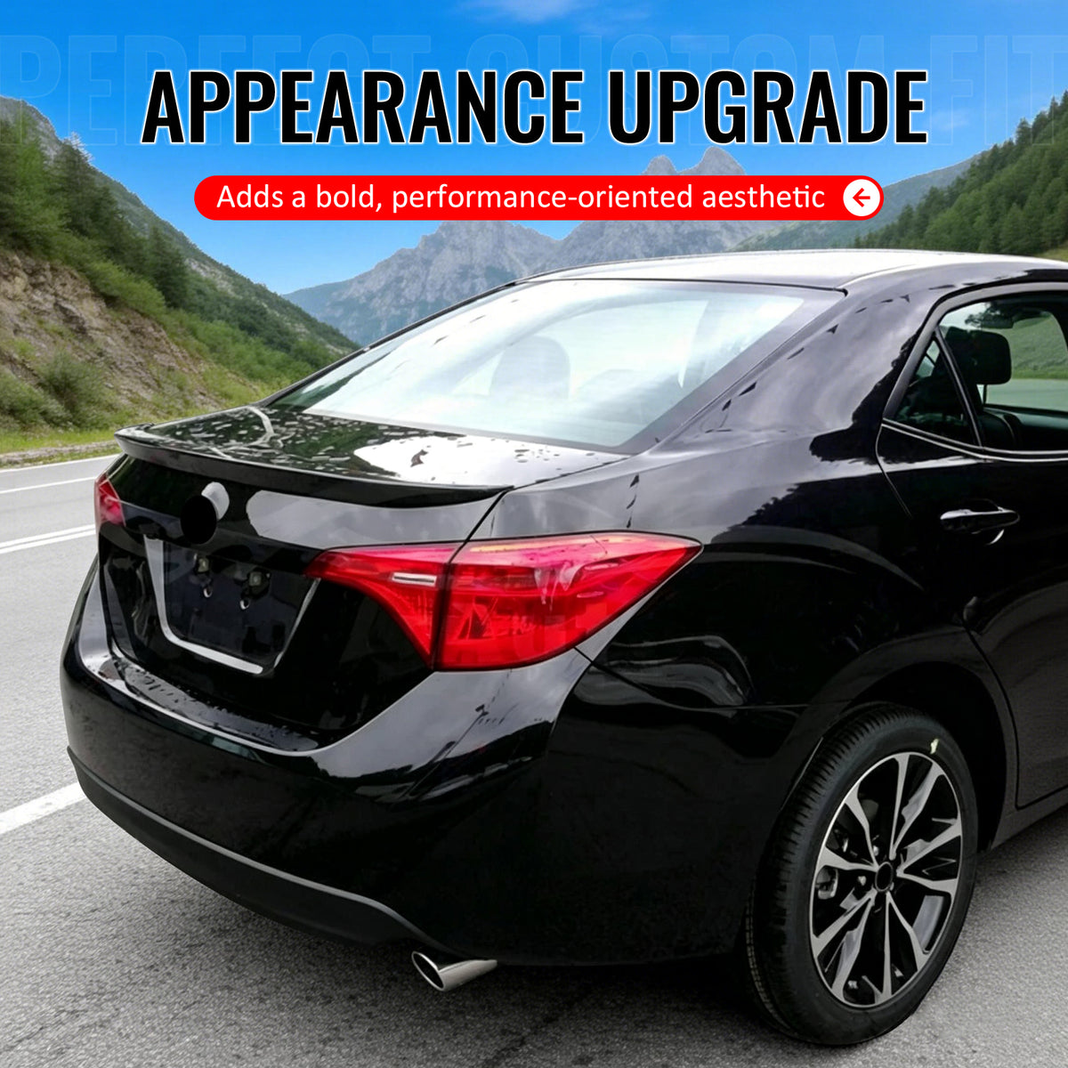 Fits 14-19 Toyota Corolla Sedan OE Style Rear Trunk Spoiler Wing Gloss Black ABS