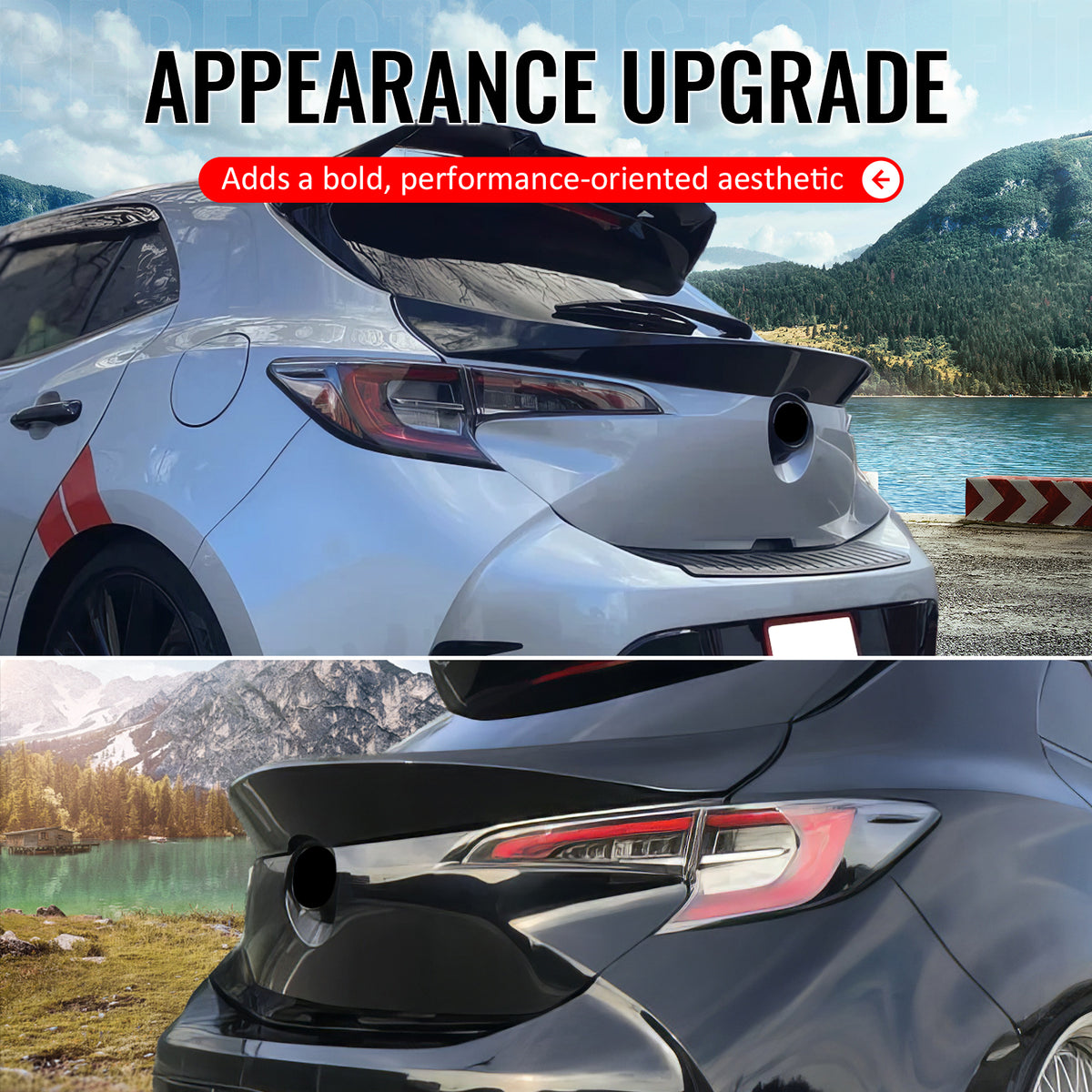 Fits 19-26 Toyota Corolla Trunk Spoiler Carbon Fiber Print JDM Style Rear Wing