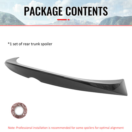 Fits 19-26 Toyota Corolla Trunk Spoiler Carbon Fiber Print JDM Style Rear Wing