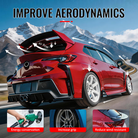 Fits 19-26 Toyota Corolla Trunk Spoiler Carbon Fiber Print JDM Style Rear Wing