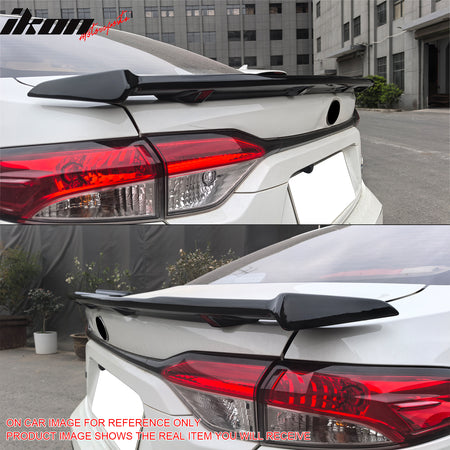 IKON MOTORSPORTS, Trunk Spoiler Compatible with 2020-2026 Toyota Corolla Sedan 4-Door, Apex Style Painted Gloss Black ABS Plastic Rear Trunk Lid Spoiler Wing Lip
