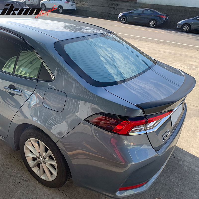 IKON MOTORSPORTS Trunk Spoiler Compatible With 2020-2026 Toyota Corolla Sedan 4-Door C Type Rear Tail Boot Lid Wing ABS