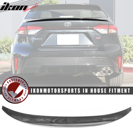 IKON MOTORSPORTS, Trunk Spoiler Compatible With 2020 - 2022 Toyota Corolla Sedan, IKON Style Rear Trunk Boot Lid Wing