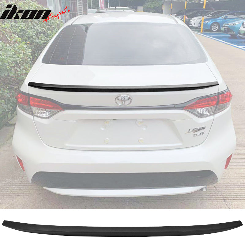 IKON MOTORSPORTS, Trunk Spoiler Compatible With 2020 - 2022 Toyota Corolla Sedan, IKON Style Rear Trunk Boot Lid Wing