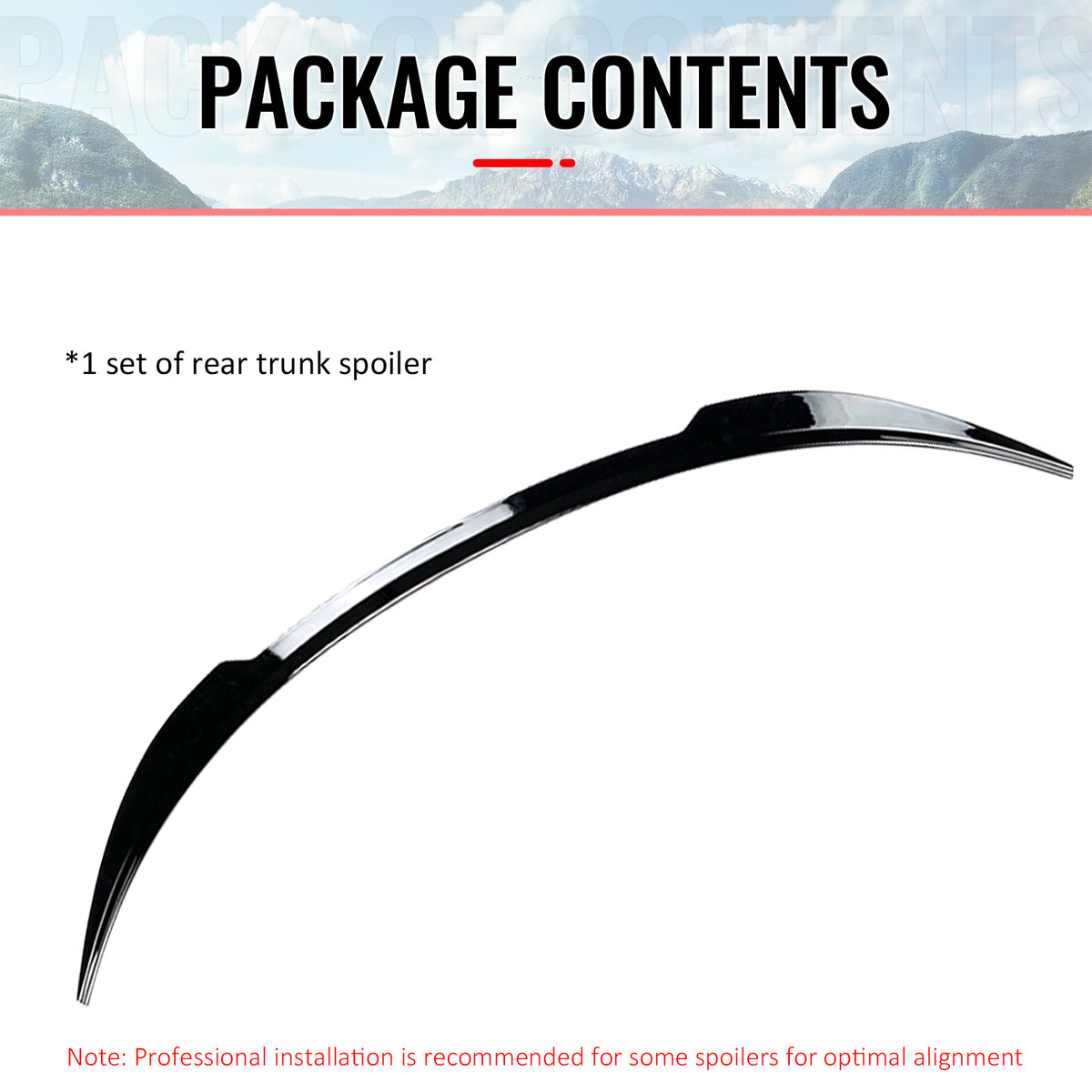 Fits 17-23 Tesla Model 3 MX Style Rear Trunk Lid Spoiler Wing Lip Gloss Black