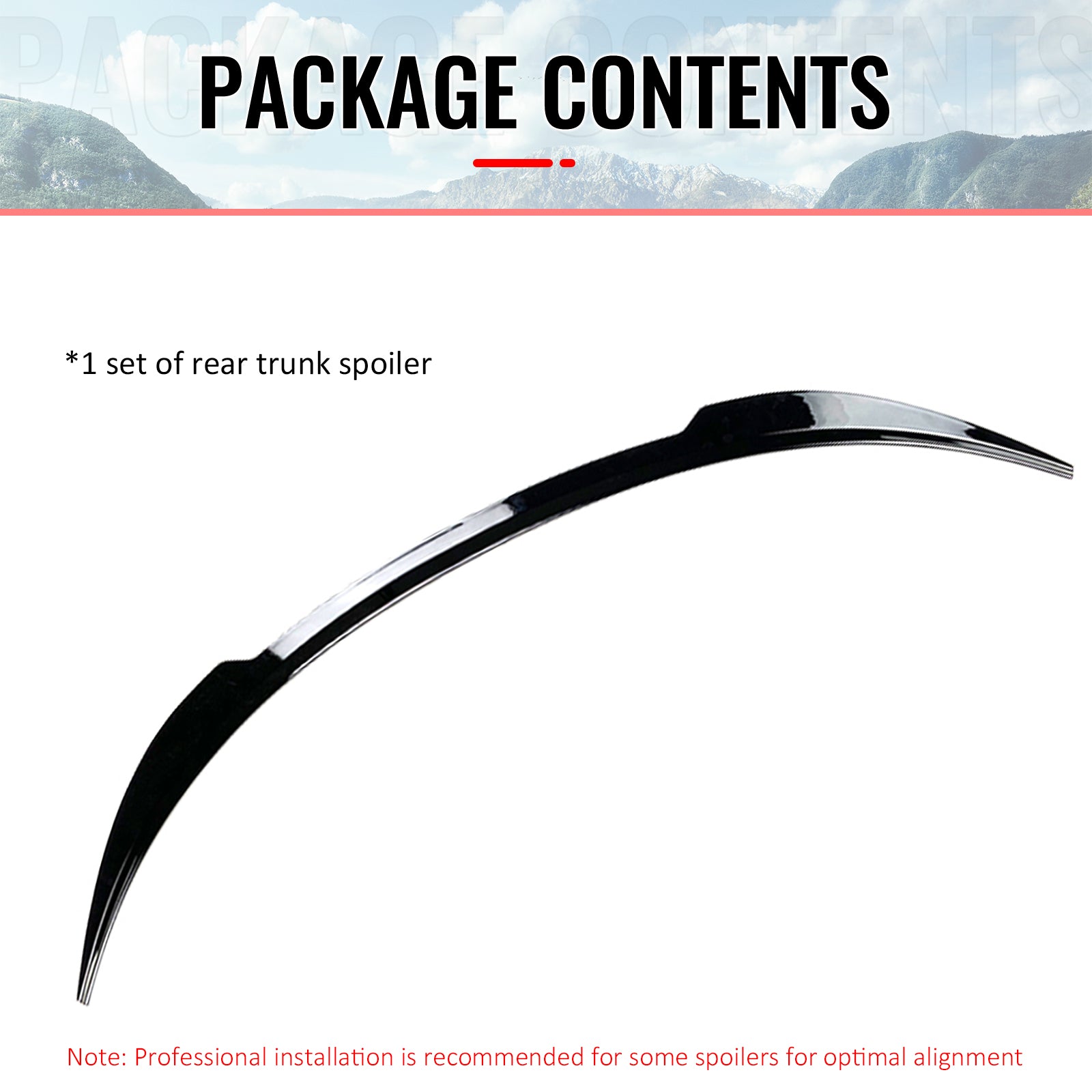 Fits 17-23 Tesla Model 3 MX Style Rear Trunk Lid Spoiler Wing Lip Gloss Black