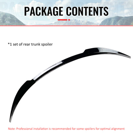 Fits 17-23 Tesla Model 3 MX Style Rear Trunk Lid Spoiler Wing Lip Gloss Black