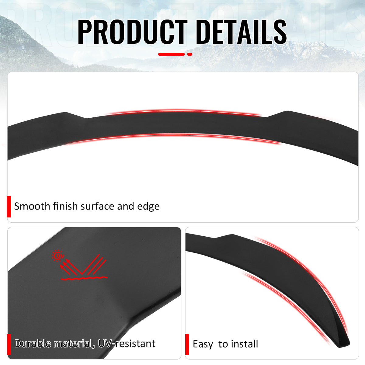 Fits 17-26 Tesla Model 3 Performance Rear Trunk Spoiler Wing Matte Black - ABS