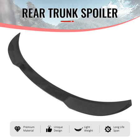 Fits 17-26 Tesla Model 3 Performance Rear Trunk Spoiler Wing Carbon Fiber Print