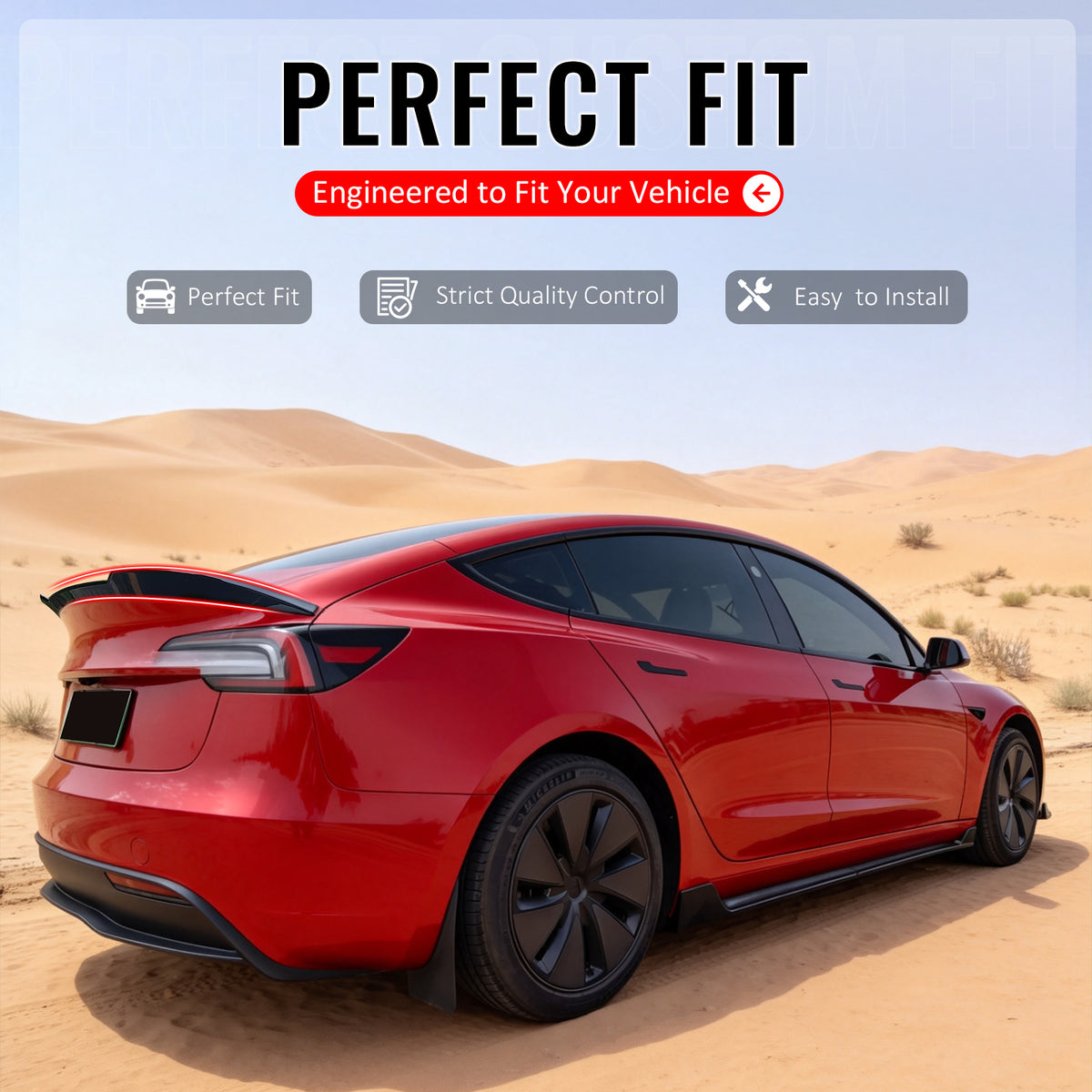 Fit 2017-2026 Tesla Model 3 Trunk Spoiler Performance Style
