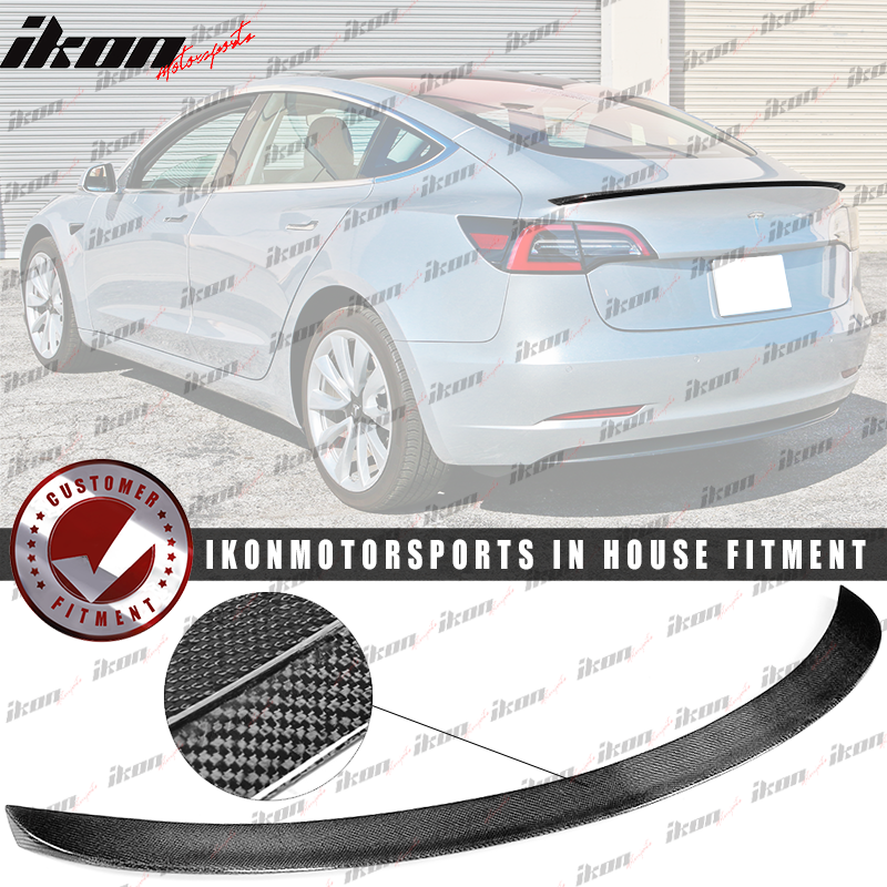 2017-2023 Tesla Model 3 IKON Style Rear Spoiler Carbon Fiber