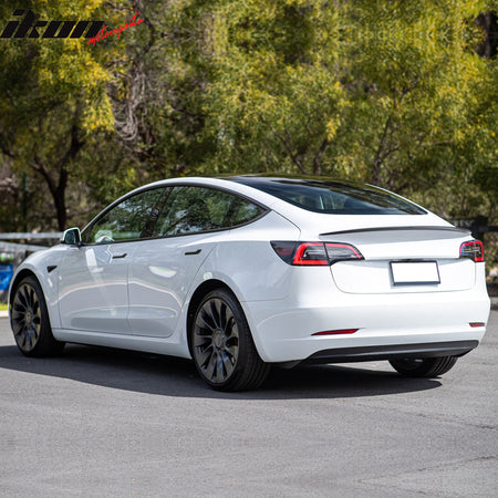 Fits 17-23 Tesla Model 3 OE Style Matte Carbon Fiber Rear Trunk Spoiler Wing