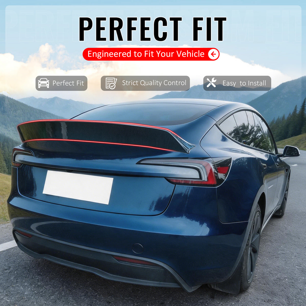 IKON MOTORSPORTS, Trunk Spoiler Compatible with 2024-2026 Tesla Model 3 All Models, Duckbill IKON Style Carbon Fiber Print ABS Plastic Add-on Rear Trunk Lid Spoiler Wing Lip 1Piece