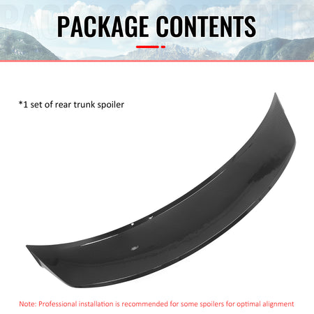 Fits 24-26 Tesla 3 Duckbill IKON Trunk Spoiler Carbon Fiber Print Rear Wing ABS