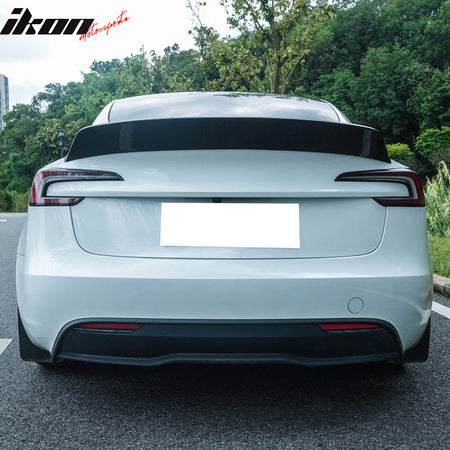 Fits 24-26 Tesla 3 Duckbill IKON Trunk Spoiler Carbon Fiber Print Rear Wing ABS