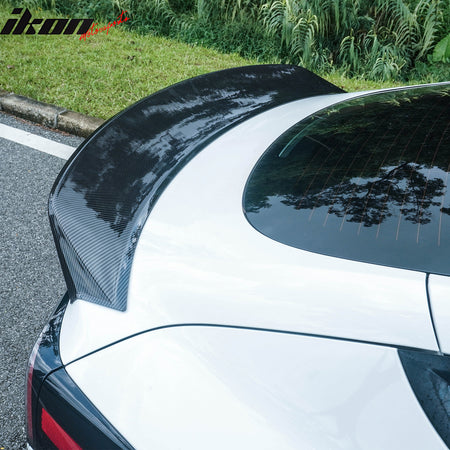 Fits 24-26 Tesla 3 Duckbill IKON Trunk Spoiler Carbon Fiber Print Rear Wing ABS
