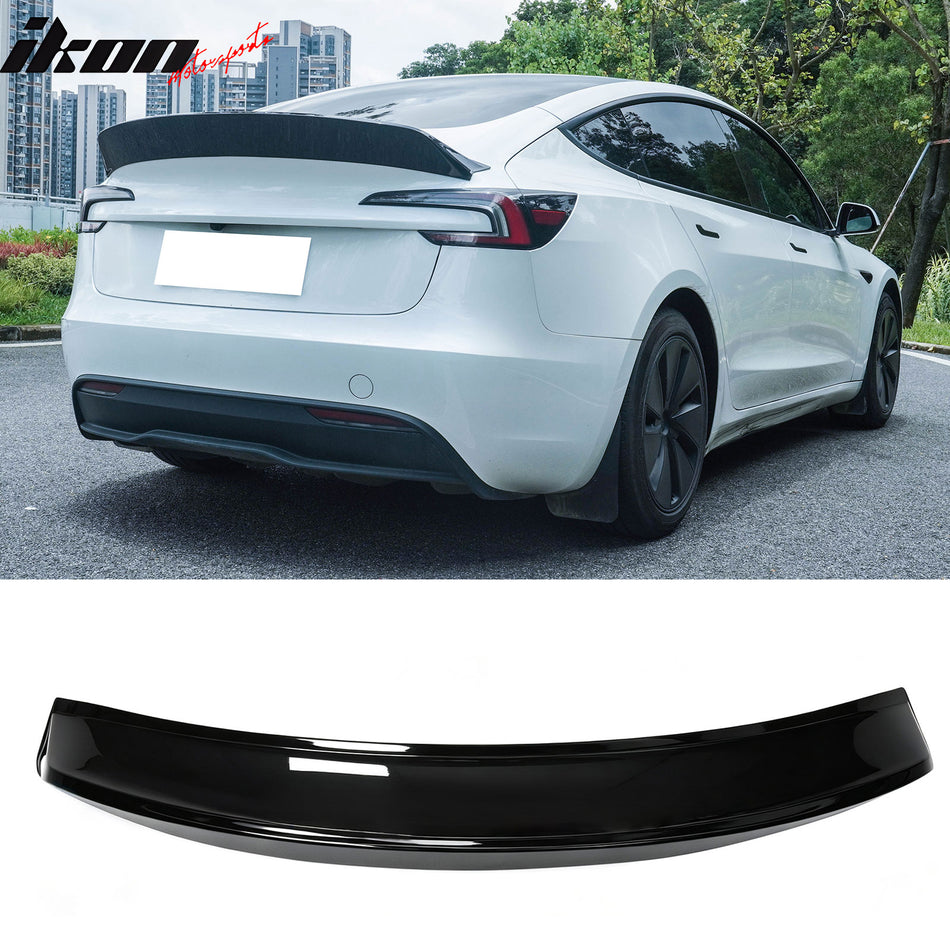 2024-2026 Tesla Model 3 Duckbill IKON Style Trunk Spoiler Gloss Black ABS