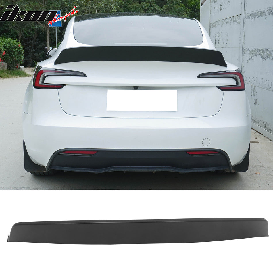 2024-2026 Tesla Model 3 Duckbill IKON Style Trunk Spoiler Matte Black ABS