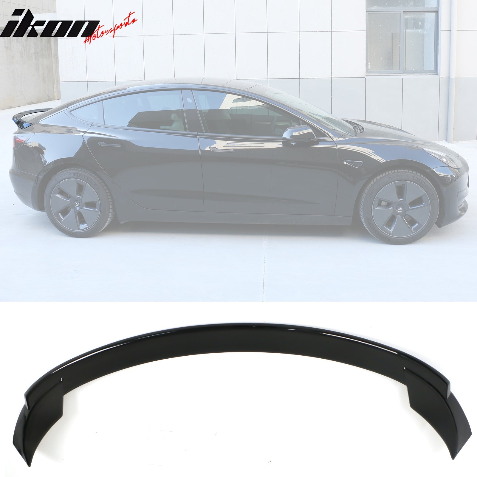 Fits 24 Tesla Model 3 Sport Style Rear Trunk Spoiler Wing ABS