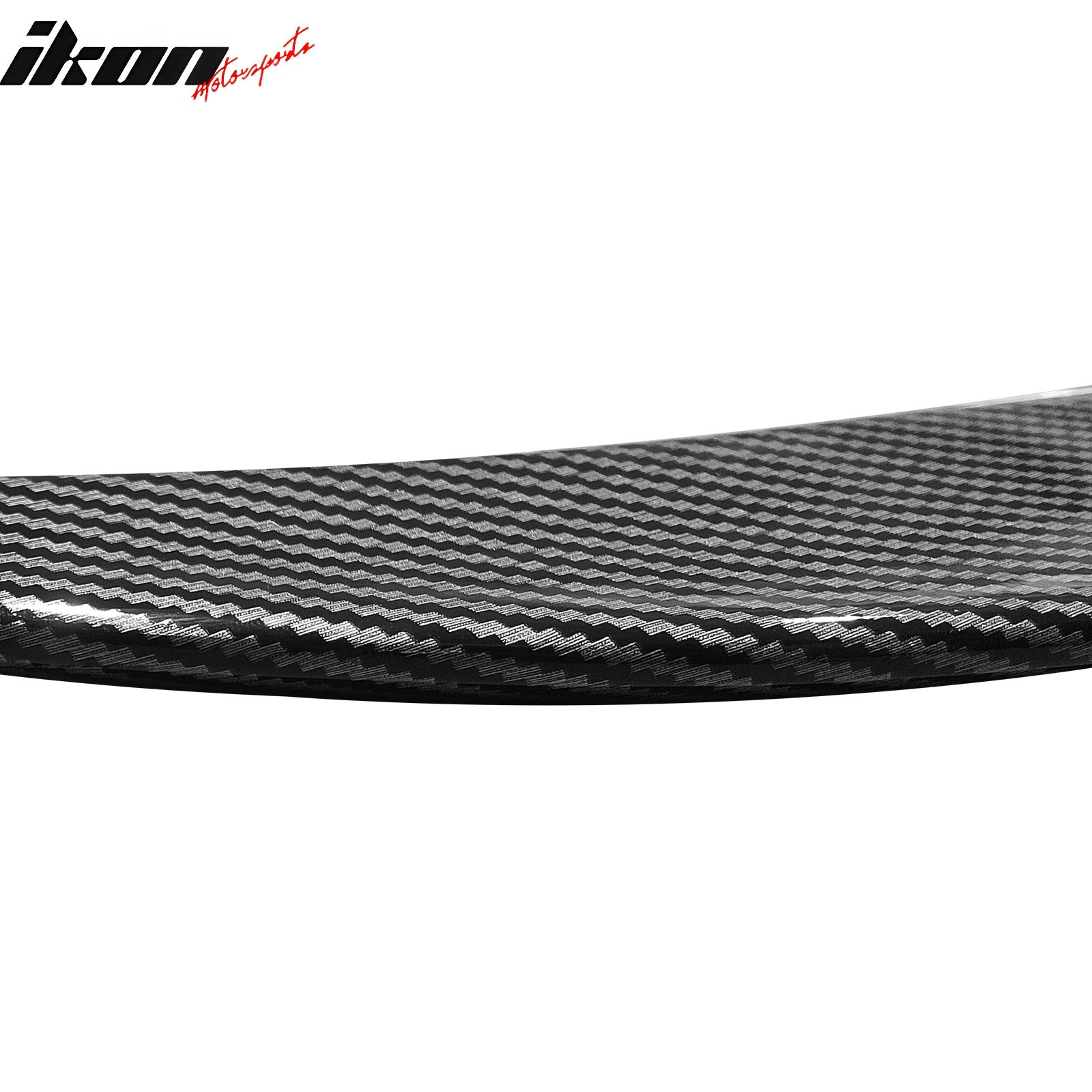 Fits 24-Up Tesla Model 3 V Style Trunk Spoiler Wing Lip Carbon Fiber Print ABS