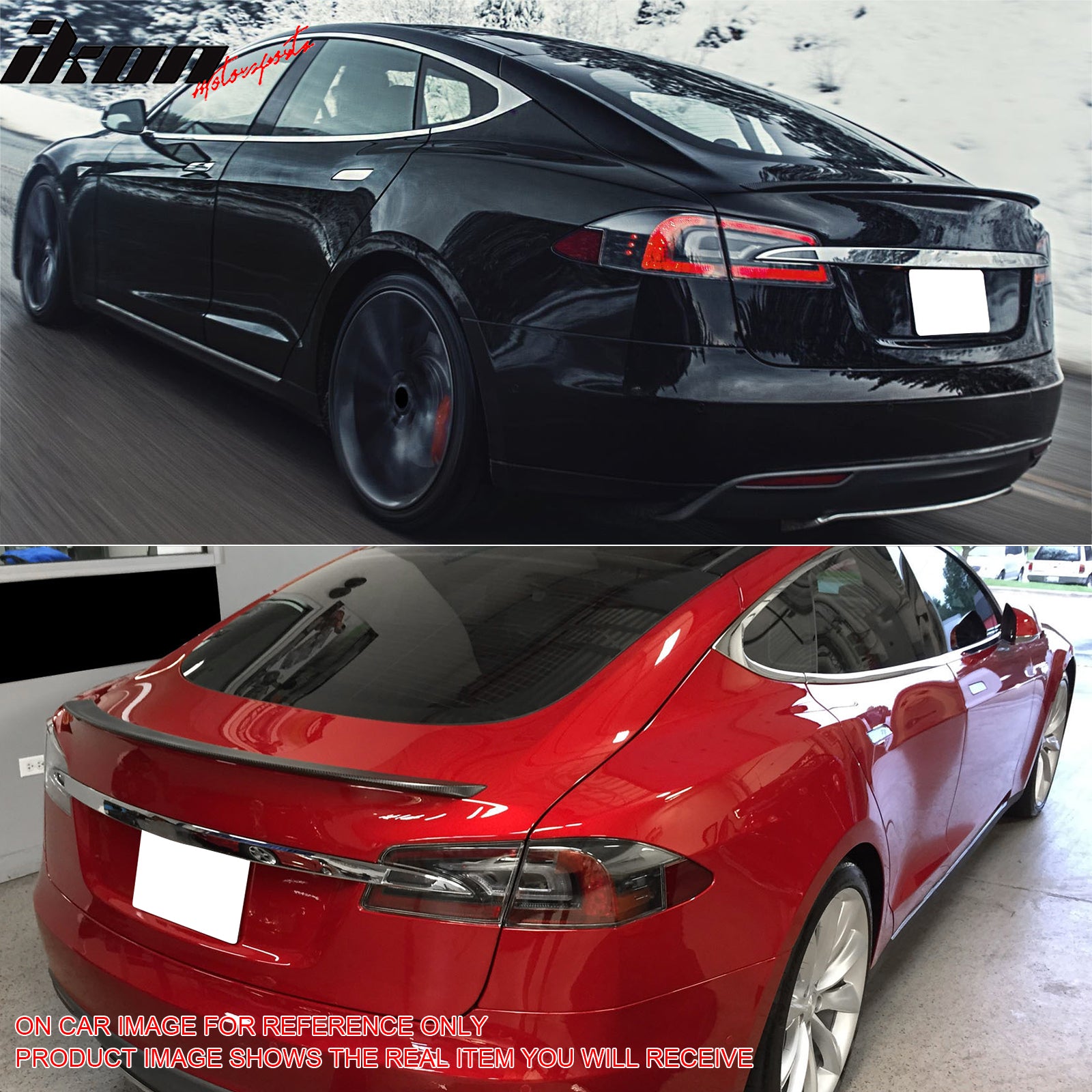 Trunk Spoiler Compatible With 2012-2025 Tesla Model S, Painted #PMTG Dolphin Gray Metallic ABS Rear Tail Spoiler Boot Deck Lid Wing Replacement by IKON MOTORSPORTS