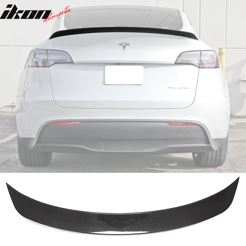 2020-24 Tesla Y Sedan 4-Door IKON Black Rear Spoiler Wing Carbon Fiber