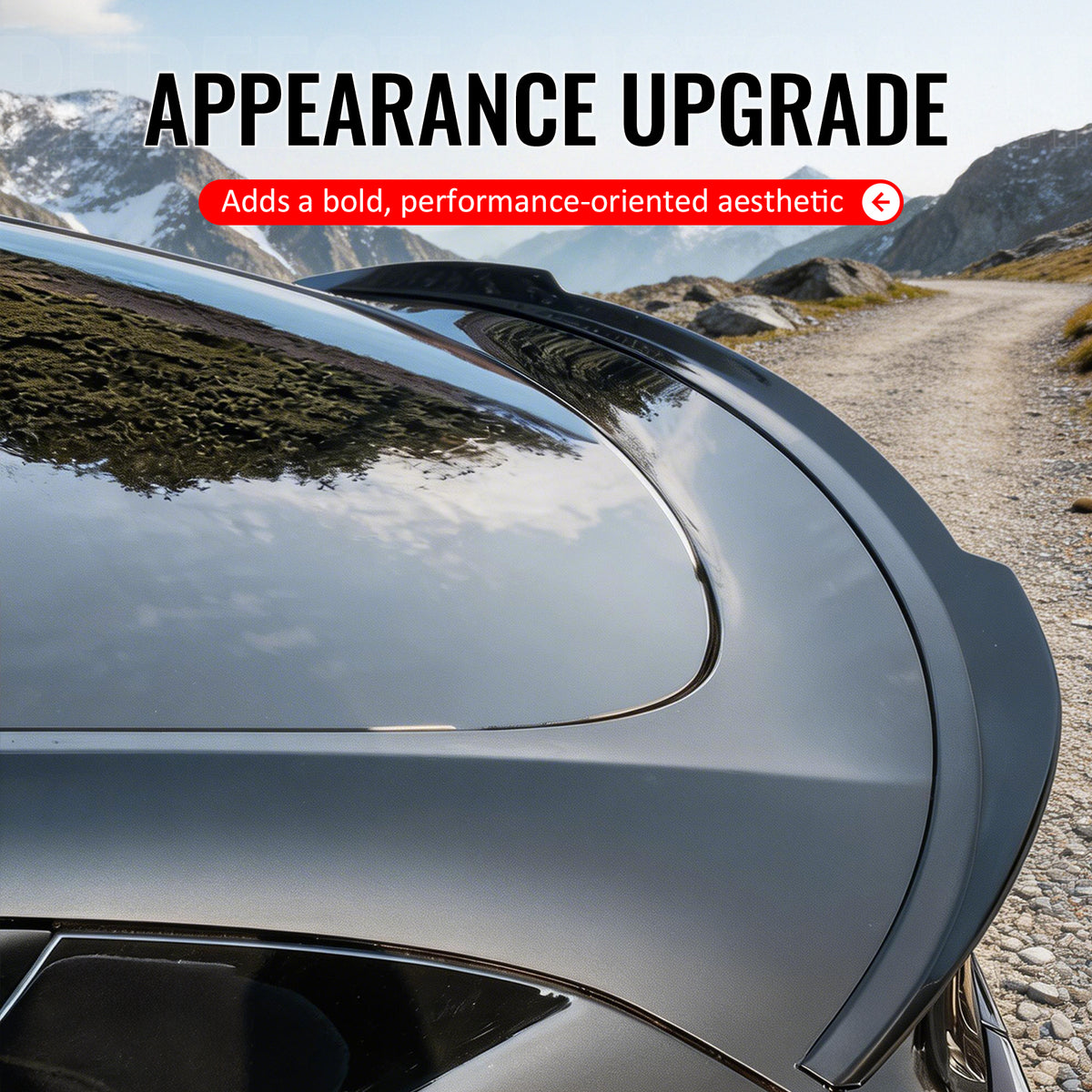 Fits 20-25 Tesla Model Y MX Style Rear Trunk Lid Spoiler Wing Lip Gloss Black