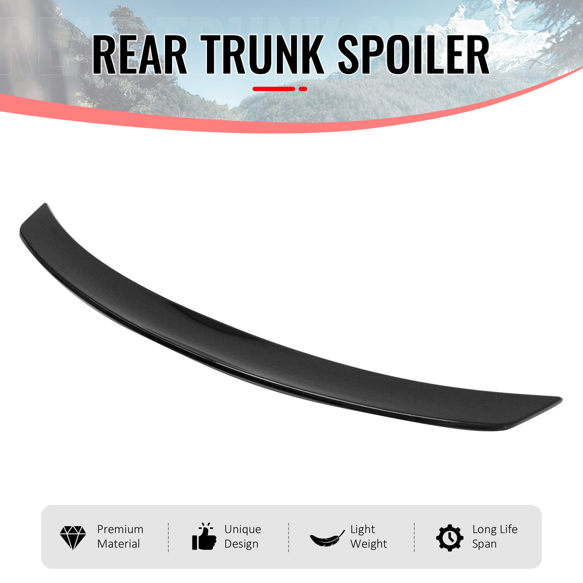 Fits 25-26 Tesla Model Y Juniper IKON S Trunk Spoiler Gloss Black Rear Wing ABS
