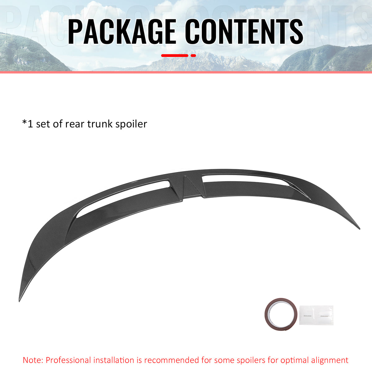 Fits 25-26 Tesla Model Y Trunk Spoiler Carbon Fiber Print Rear Wing ABS V2 Tail