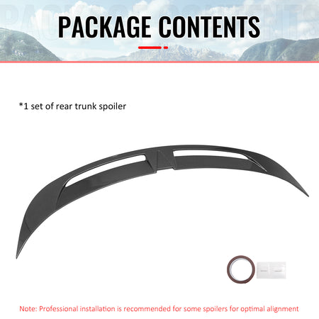 Fits 25-26 Tesla Model Y Trunk Spoiler Carbon Fiber Print Rear Wing ABS V2 Tail