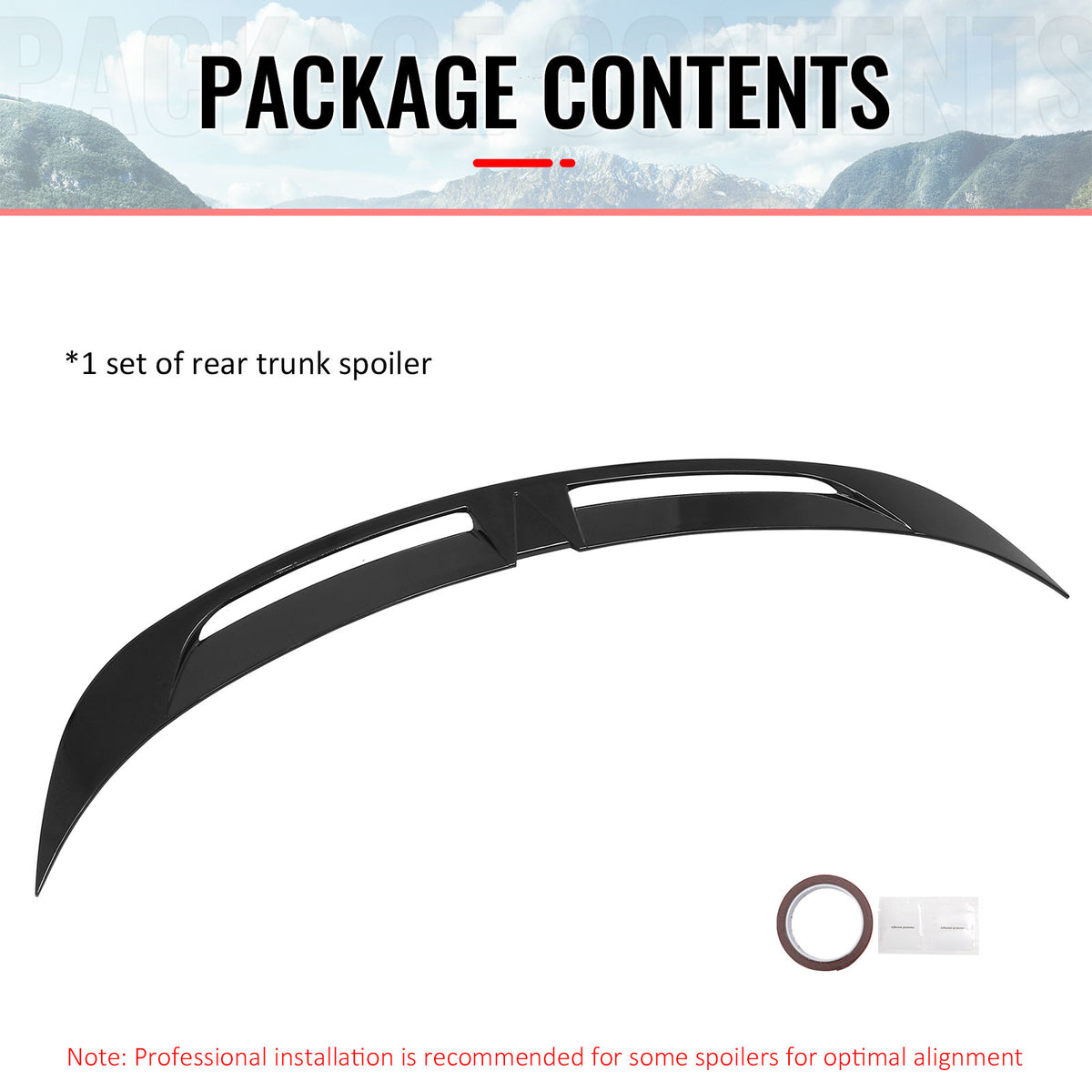 Fits 25-26 Tesla Model Y Trunk Spoiler Gloss Black Rear Wing ABS V2 Decklid Trim