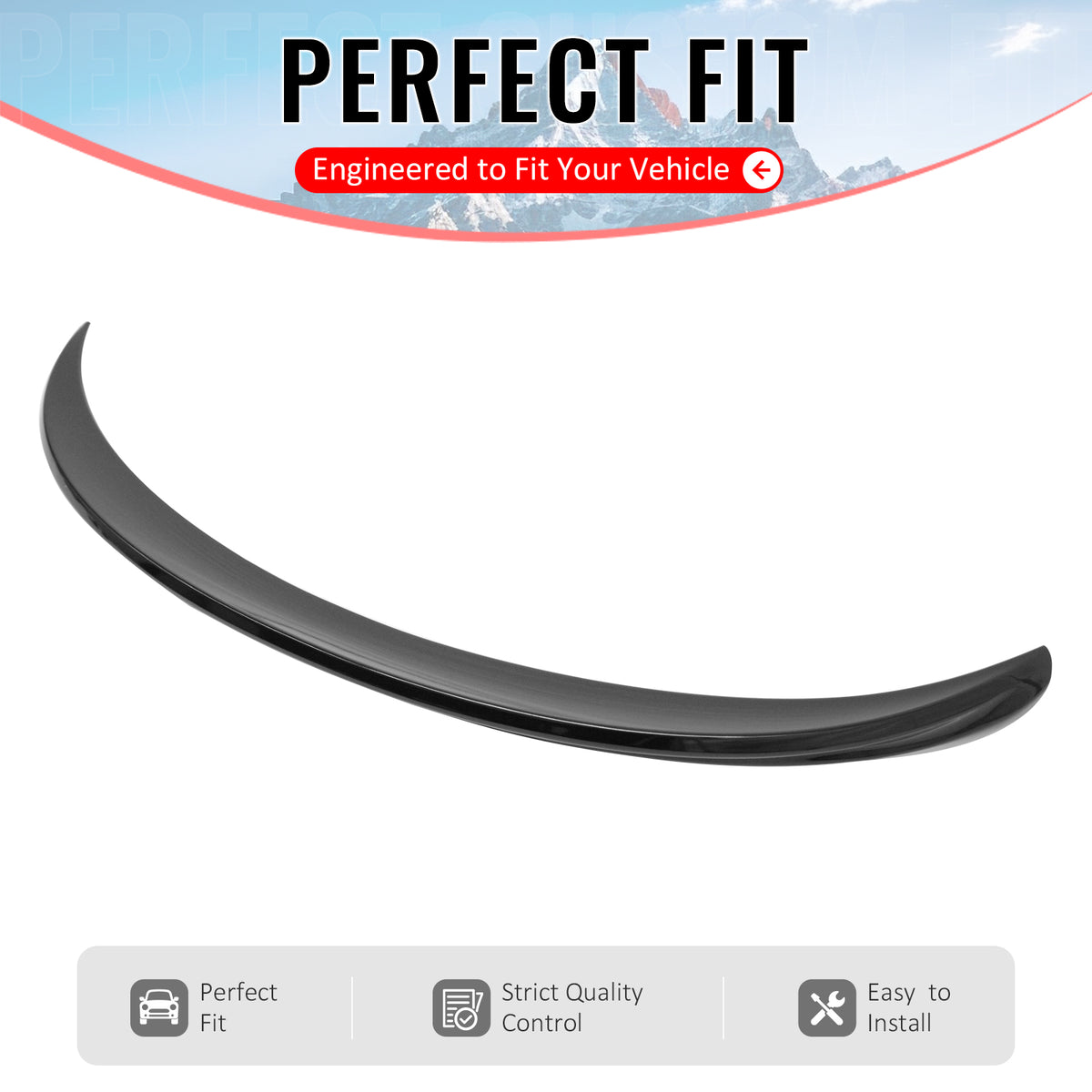 Fits 2025-2026 Tesla Model Y Juniper Trunk Spoiler IKON Z Style Gloss Black