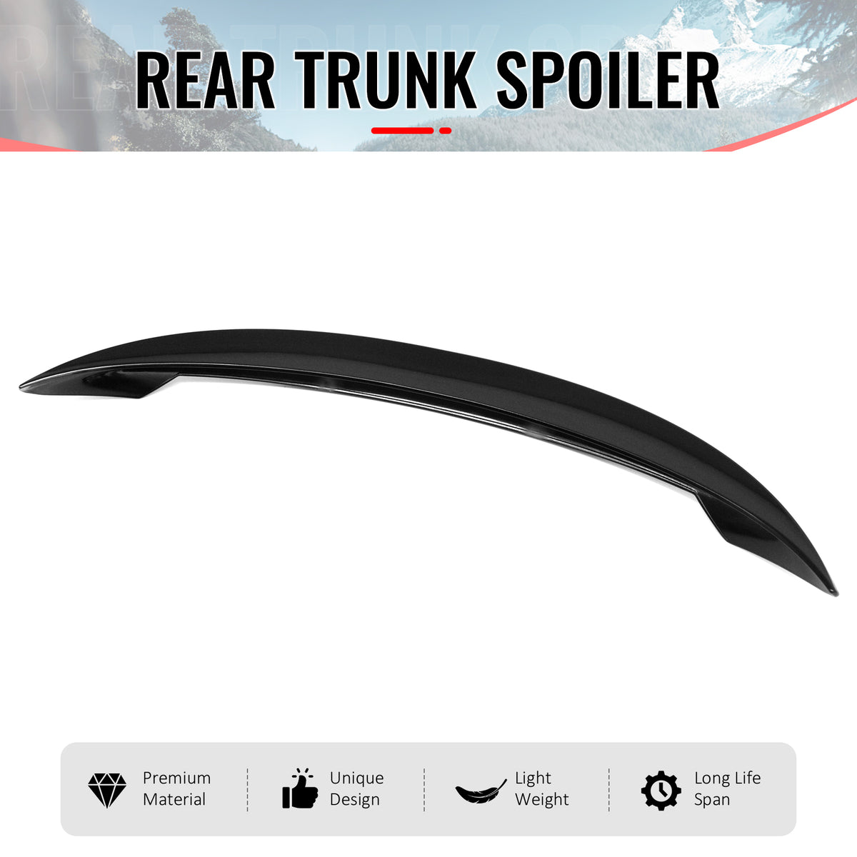 Fits 25-26 Tesla Model Y Juniper IKON Z Trunk Spoiler Gloss Black Rear Wing ABS
