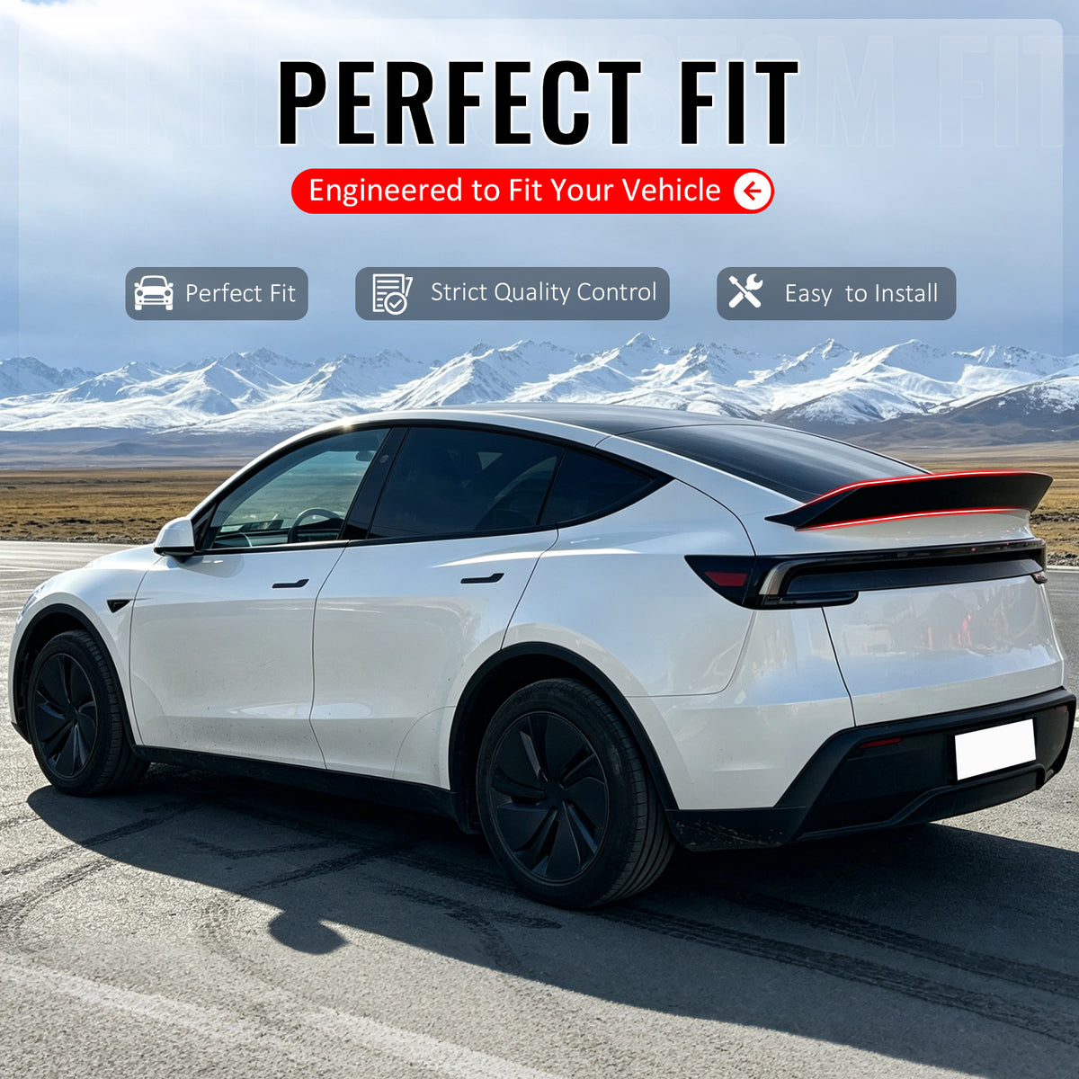 Fit 2026-2027 Tesla Model Y Juniper Trunk Spoiler IKON Style Gloss Black