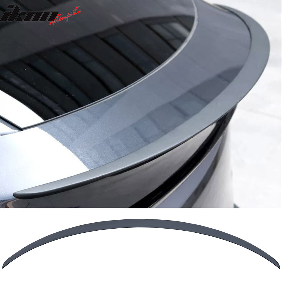 IKON MOTORSPORTS, Trunk Spoiler Compatible with 2026 Tesla New Model Y Juniper, OE Style ABS Plastic Add-on Rear Trunk Lid Spoiler Wing Lip