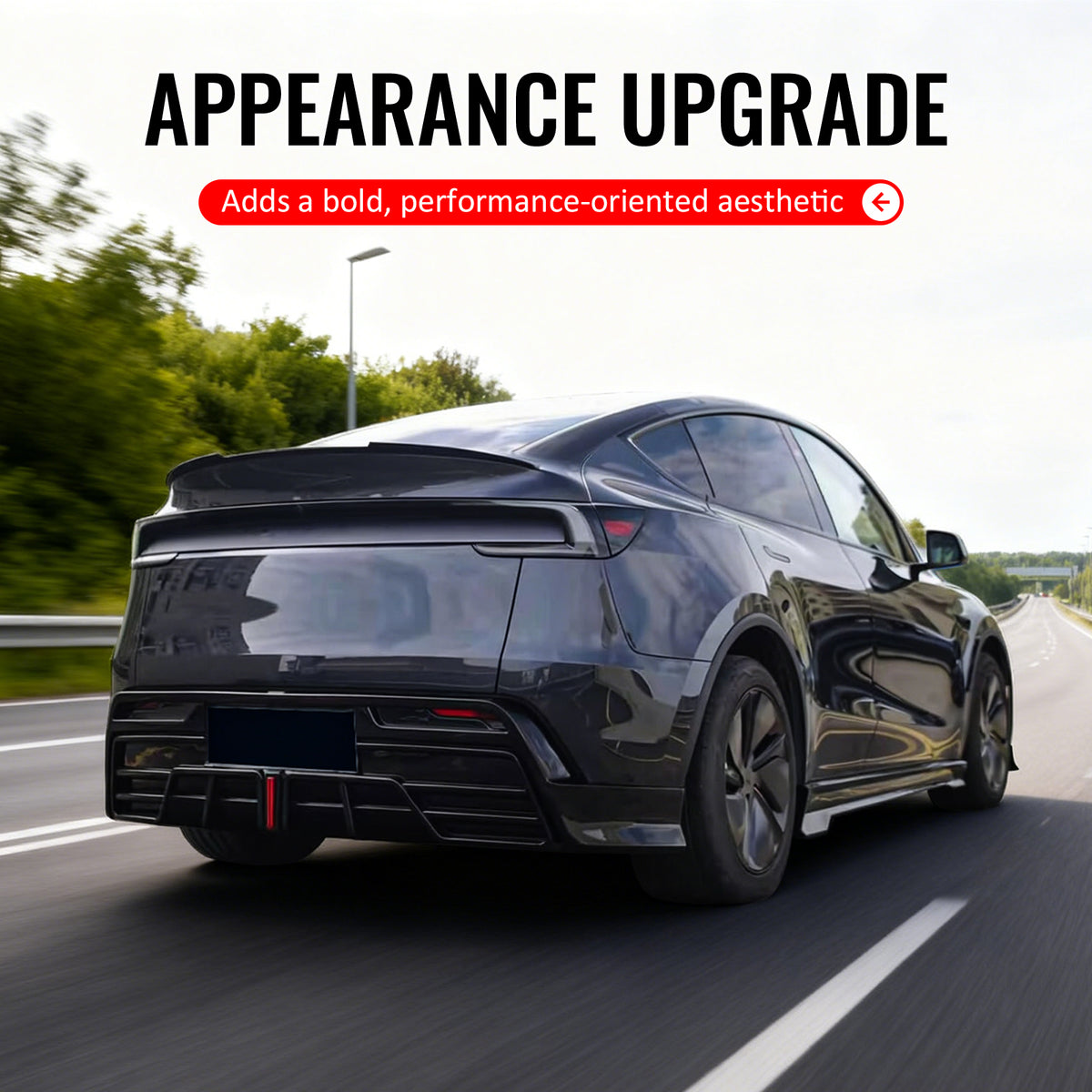Fits 2026 Tesla Model Y Juniper V Style Trunk Spoiler Gloss Black Rear Wing ABS