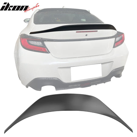 IKON MOTORSPORTS, Trunk Spoiler Compatible With 2022-2024 Subaru BRZ Toyota GR86, ABS Plastic TRD Style Rear Spoiler Wing Trunk Lip
