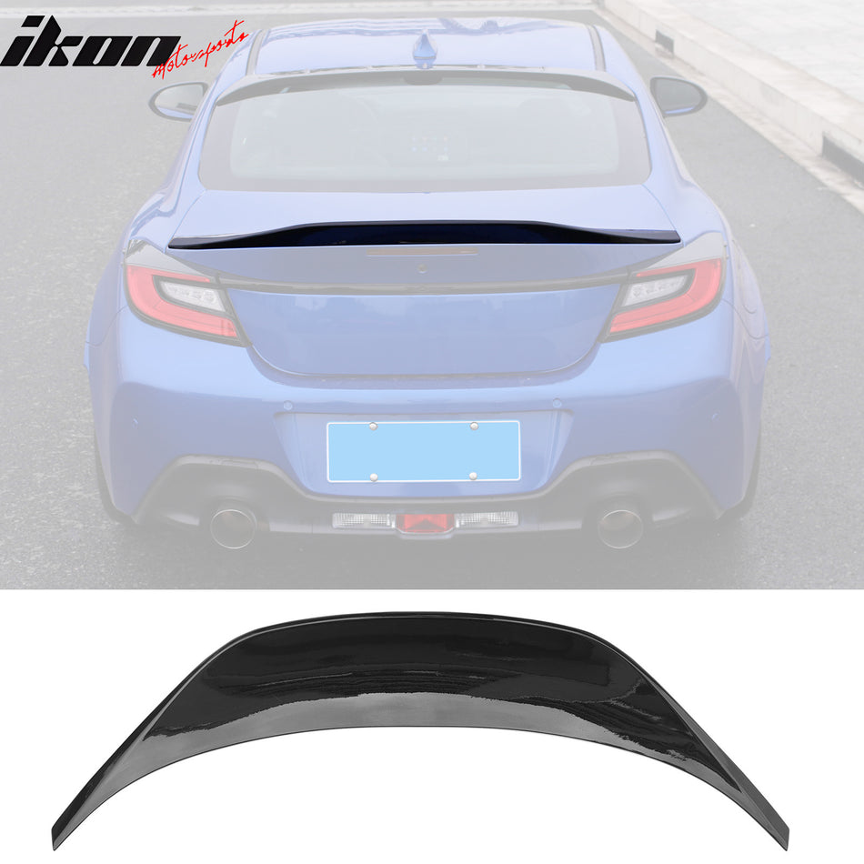 IKON MOTORSPORTS, Trunk Spoiler Compatible with 2022-2024 Subaru BRZ & Toyota GR86, TRD Style ABS Rear Trunk Lid Spoiler Wing Lip
