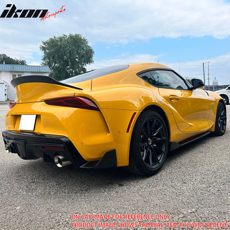 IKON MOTORSPORTS, Trunk Spoiler Compatible with 2020-2024 Toyota GR Supra A90 A91 MK5, OE Style Dry Forged Carbon Fiber Rear Trunk Lid Spoiler Wing Lip