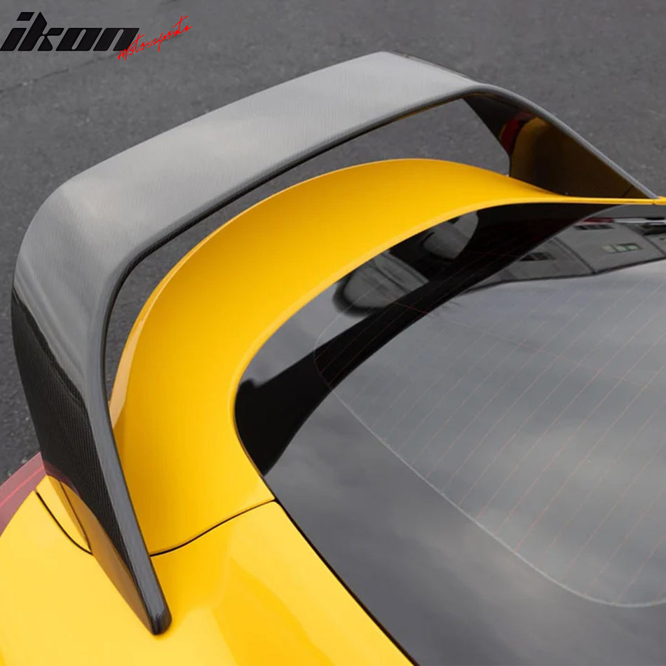 IKON MOTORSPORTS, Trunk Spoiler Compatible with 2020-2024 Toyota GR Supra A90 A91 MK5, MB Style Gloss Carbon Fiber Rear Trunk Lid Spoiler Wing Lip